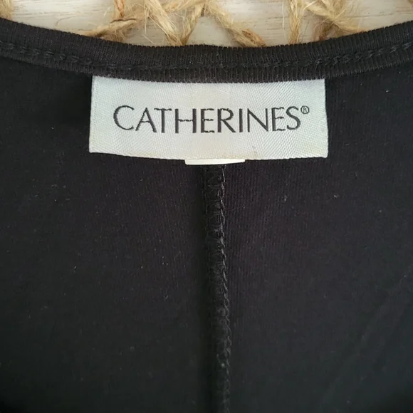 Catherines Black Maxi Short Sleeve Dress w/ Button Accents '- Size 24 - Picture 2 of 5